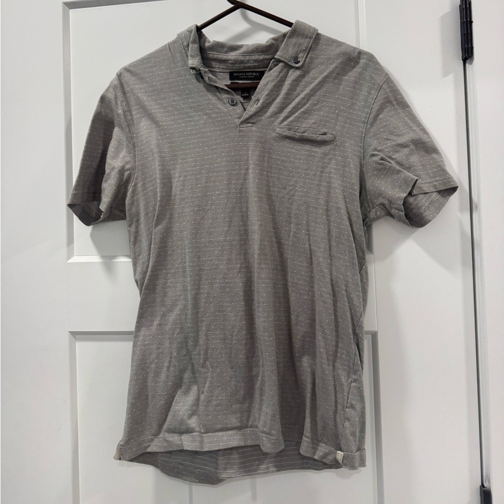 Banana Republic Luxury Touch Grey Polo Medium